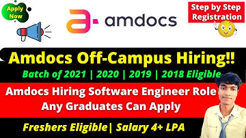 🔴Amdocs 2021 Mega Hiring for Software Engineer Role! Amdocs Off Campus Hiring 2021 | Salary 4 Lakhs!