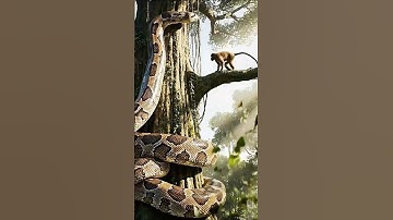 RUN ! Oblivious Monkey vs  Giant Snake|  - Part 2 #money #python  #animalrescue #wildliferescue