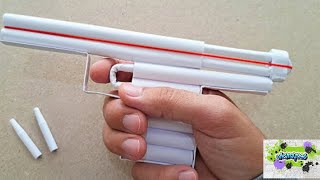 DIY - How to make a bullet shooting gun from A4 paper - (Very effective!)