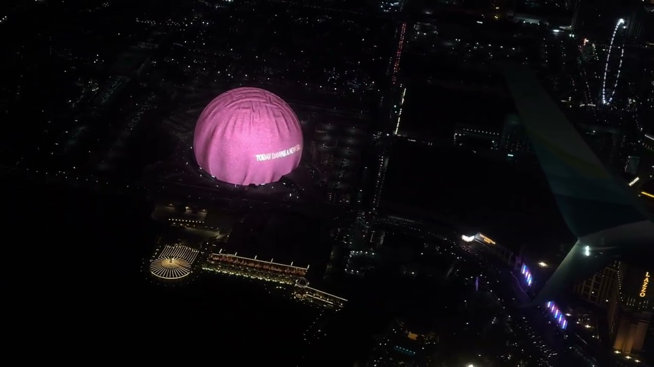 LasVegas Sphere while takeoff