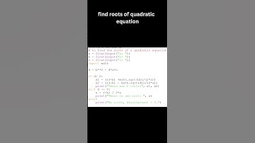 find roots of quadratic  equation in python #shorts #python #pythonbasics