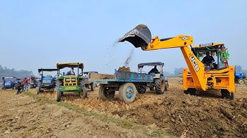 Jcb 3dx Plus Xpert Backhoe Machine Fully Loading Soil | Jhon deere | Eicher 380 | Swaraj Sonalika