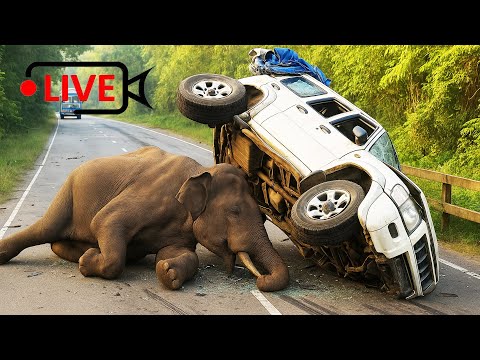 🔴 LIVE | Wild elephants on the road have become violent due to people.#elephant #elephantattack