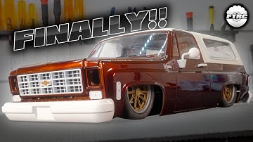 Finished Body Meets Chassis!! | Custom Slammed RC K5 Blazer!