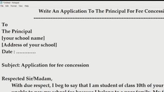 fees concession application || write an application to principal for full fee concession