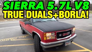 1996 GMC Sierra 5.7L V8 4x4 True Dual Exhaust w/ BORLA PRO XS!