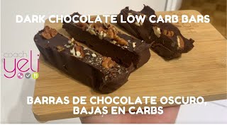 Dark Chocolate Bars - Keto Friendly - Bajas en Carbs