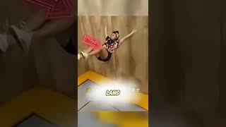 She Jumped From The Window Onto A Trampoline