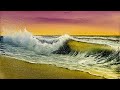 Sunset Seascape with Crashing Wave on Oreo Canvas  #paintwithjosh #PaintingTutorial #RobBoss 
