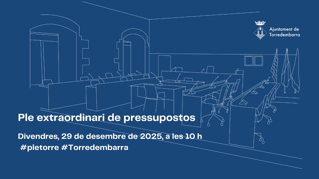 Ple extraordinari de l'Ajuntament de Torredembarra de 29 de desembre 2025