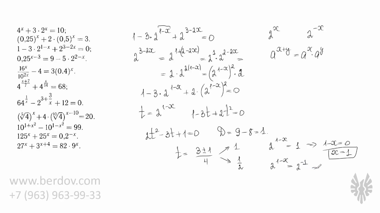 Сложные показательные уравнения: примеры и способы решения