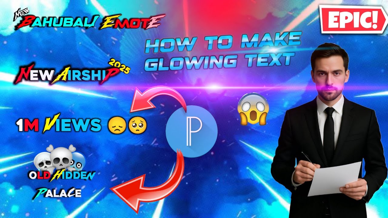 HOW TO MAKE GLOWING TEXT EFFECT 😱✅🧐 JALDI FAST ⚡