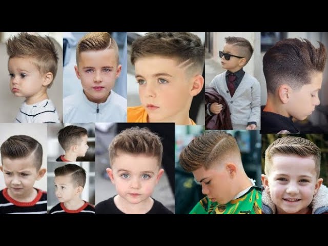 Stylish modern retro haircut side part with mid fade with parting of a  school boy guy in a barbershop on a brown background Stock Photo | Adobe  Stock