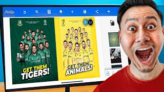 DESIGN CRICKET POSTER IN PIXELLAB || PIXELLAB Tutorial || Tofayel Creations screenshot 2