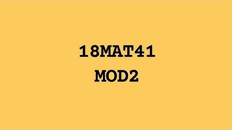 18MAT41 MODULE 2 | VTU 4th SEM CSE