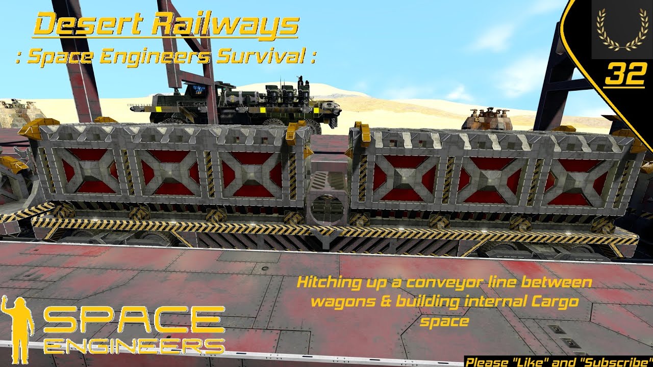Space Engineers : Cargo inside the Cargo Wagon : Desert Rail Survival ...