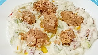 وجبة كيتو سريعة وسهلة( سلطة التونة) مع حساب الماكروز Amal Kitchen Diet?