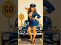 Pin Up Girls-Traffic officer  #aesthetic #art #aestheticgirl #stablediffusion#pinupgirl #pinupstyle