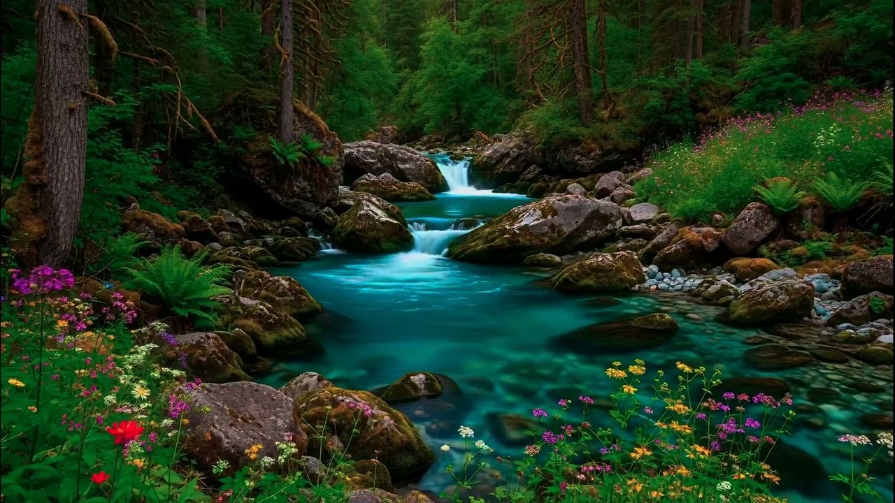 Tinnitus Sound Therapy: Deep Forest River Flow | 4K Ultra HD Sleep Relaxation