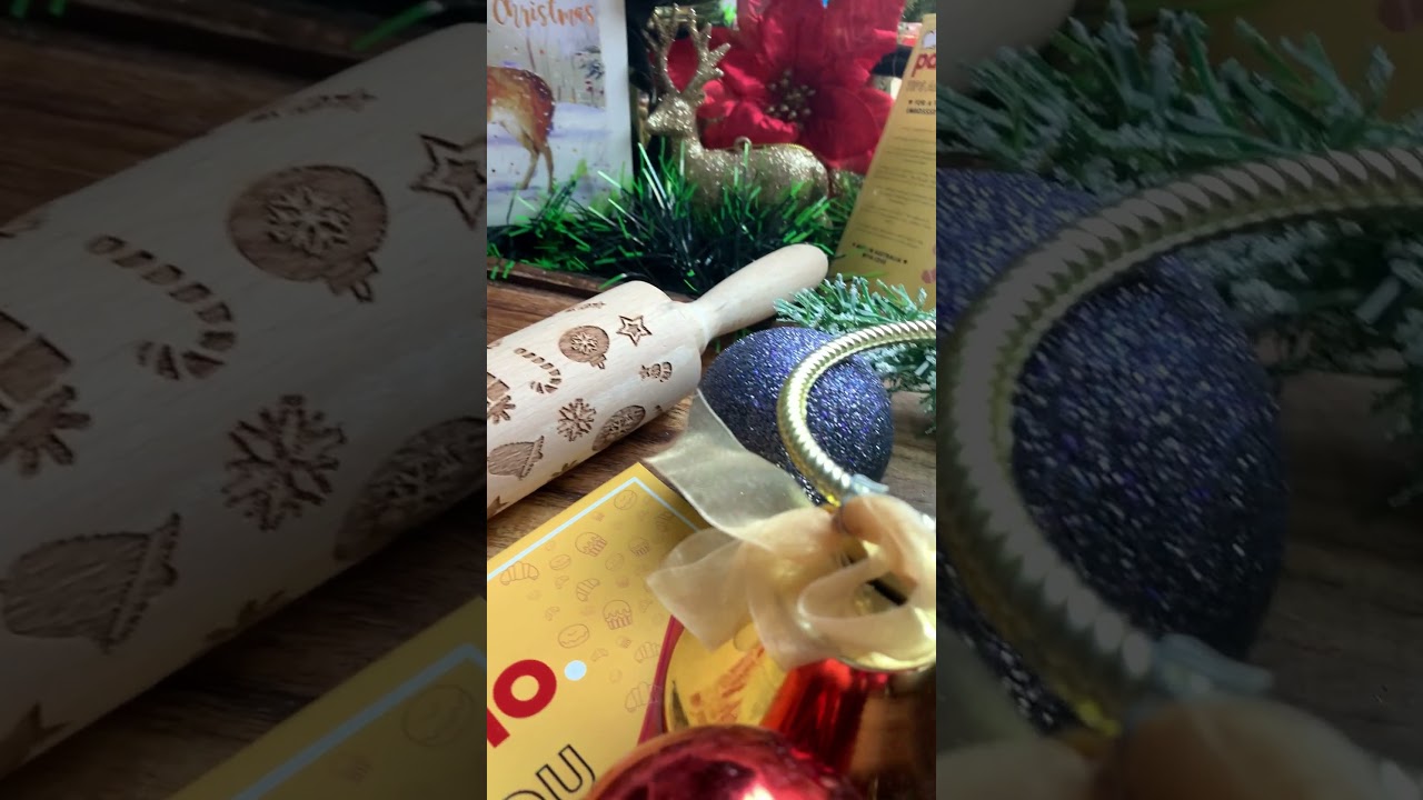 Christmas Embossing Rolling Pin