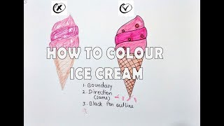 How to colour a ice-cream by sketch pen for kids ( correct or incorrect way) by ART GLAMOUR