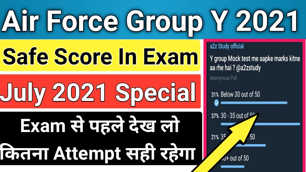 Airforce Group Y Safe Score For Qualifying Cut Off In Exam July 2021