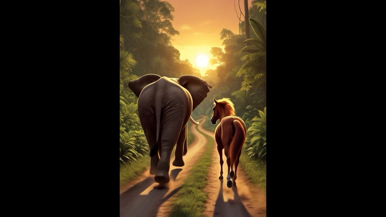 horse and Elephant friendship 