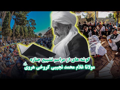 گوشه های از مراسم خاکسپاری مولانا نجیبی کروخی هروی (رح)