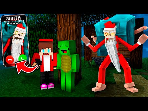 JJ and Mikey CALL SANTA DWELLER at CHRISTMAS in Minecraft ?!