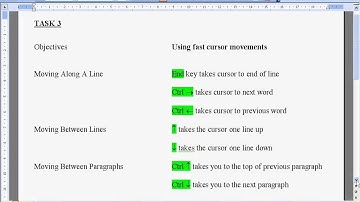 Beginners Word Online Video Tuorials - Using fast cursor movements - Lesson 3