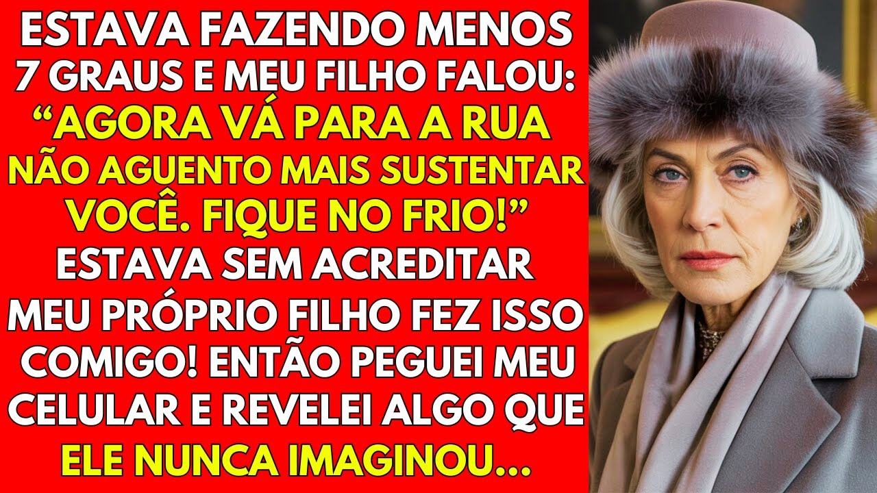 O meu próprio filho empurrou-me para a rua no meio de um inverno de -7º, gritando que não aguentava mais sustentar-me. Fiquei parada no batente da porta, com o vento a cortar-me o rosto, enquanto...
