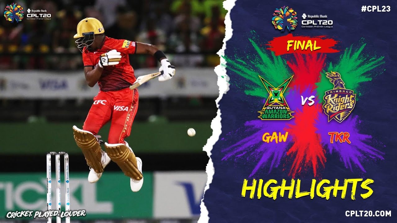 CPL 2023 FINAL Highlights Trinbago Knight Riders vs Guyana Amazon Warriors