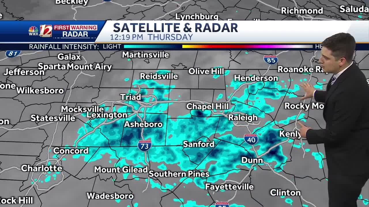 Wet Thursday for some, Triad trending warmer & drier in the coming days ...