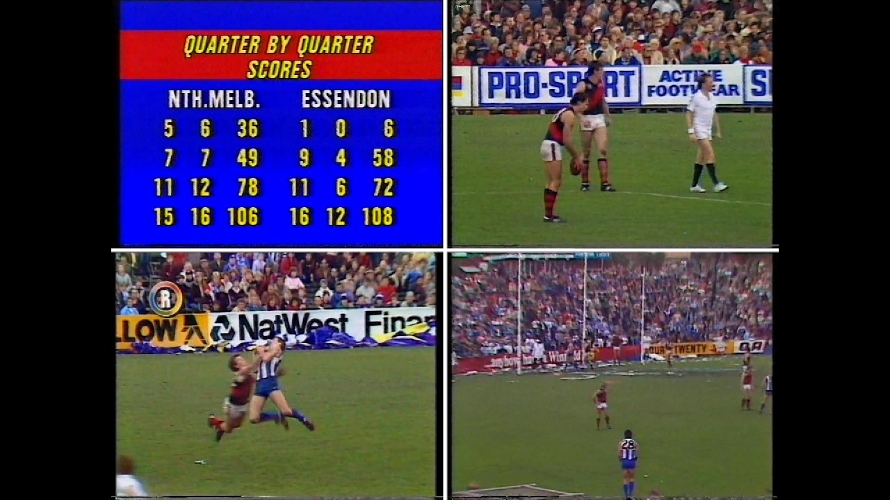 Round 10 1984 North Melbourne v Essendon (21 mins). Channel 7