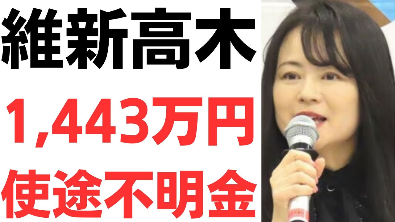 高木氏の政治資金をめぐる報道を扱う動画のサムネイル