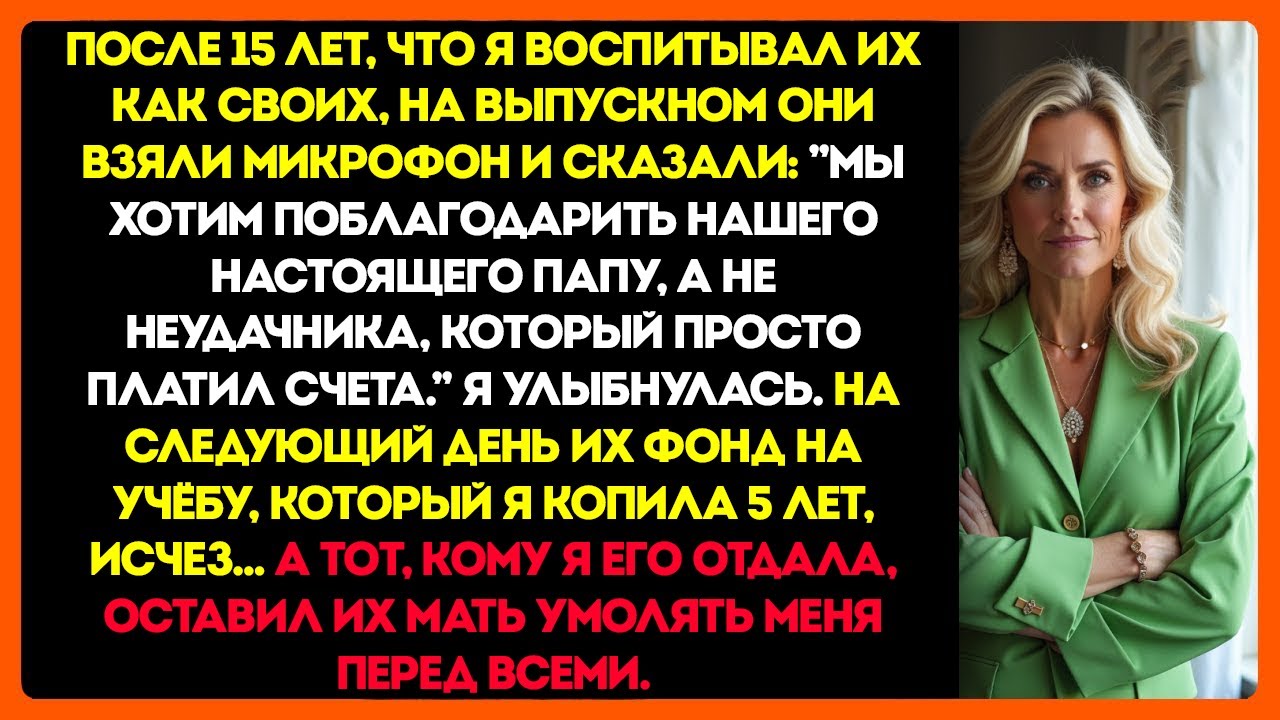 НА ВЫПУСКНОМ они ПОБЛАГОДАРИЛИ НАСТОЯЩЕГО ОТЦА... ТАК ЧТО Я ОТДАЛА $200 000 на учёбу ЕЁ ПЛЕМЯННИЦЕ!