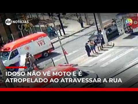 Video idoso-e-atropelado-por-motocicleta-ao-atravessar-faixa-de-pedestres-sbt-noticias