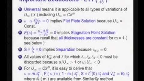 Mod-01 Lec-11 Integral Solns Laminar Velocity BL