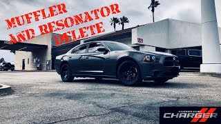 2014 Dodge Charger Hemi Muffler and Resonator Delete!!