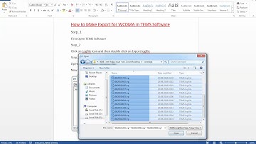 How to Make Export for WCDMA in TEMS Software