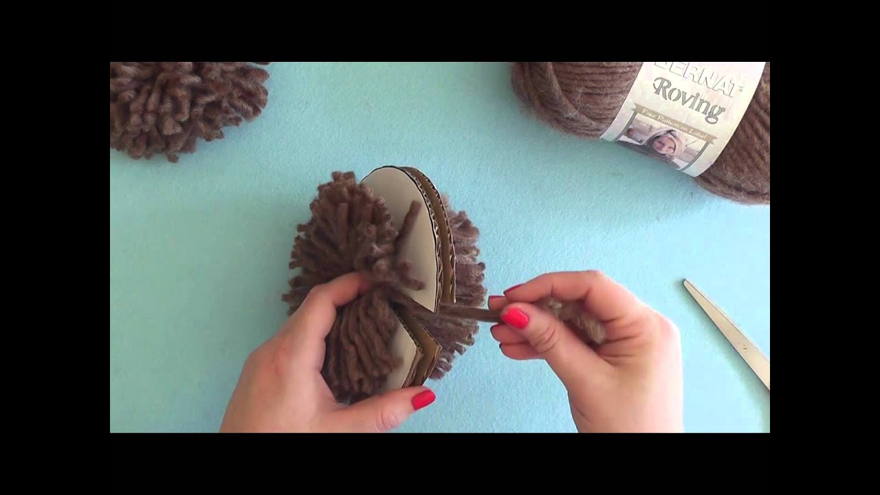 How to Make a Yarn Pom Pom with a Free Cardboard Template - Sarah