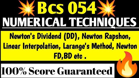 Bcs 054💥 All Important Solved Problem In 1 Video🔥| Numerical Techniques💯