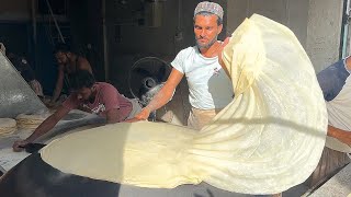 Manda Roti Making | BIGGEST RUMALI ROTI. Street Food Roll and Samosa Patti Dough Machine Technology