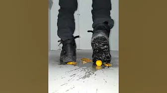 Tactical boots crush tangerines