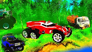 Off-Roading #4 Cars for kids &amp; Vehicles for children. Off road Cars cartoon 4x4 mud vehicles