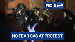Portland ICE protesters surprised by lack of tear gas at weekend demonstration