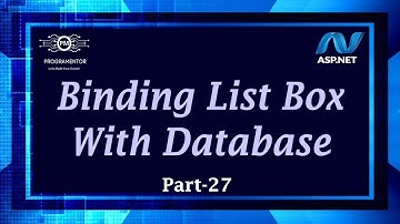 27 | How To Bind ListBox With SQL Database In ASP.NET Web Forms | ASP.NET Tutorials (Hindi/Urdu)
