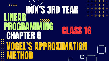 Linear Programming Chapter 8 Vogel
