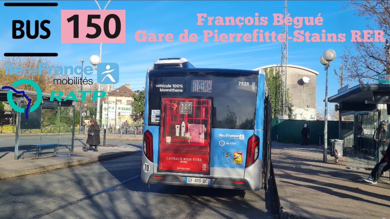 Bus 150 Ratp man lion s'city 18 EfficientHybrid GNV François Bégué➡️Gare de Pierrefitte-Stains RER