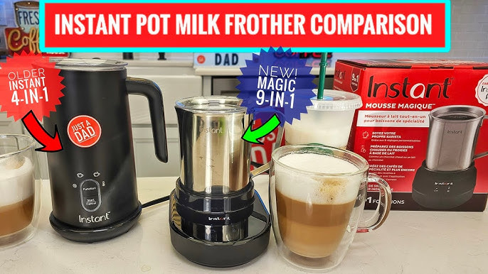 Instant Pot Milk Frother, 4-in-1 Electric Milk Steamer, 10oz/295ml  Automatic Hot and Cold Foam Maker and Milk Warmer for Latte, Cappuccinos